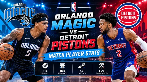 Orlando Magic vs Detroit Pistons match player stats featuring key NBA players